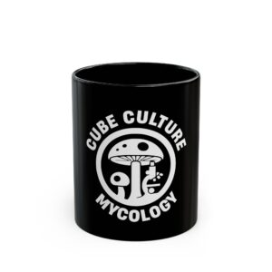 Cube Culture Mycology Black Mug - Cube Culture Design 11oz