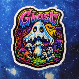 Ghost mushroom vinyl sticker from Cube Culture USA