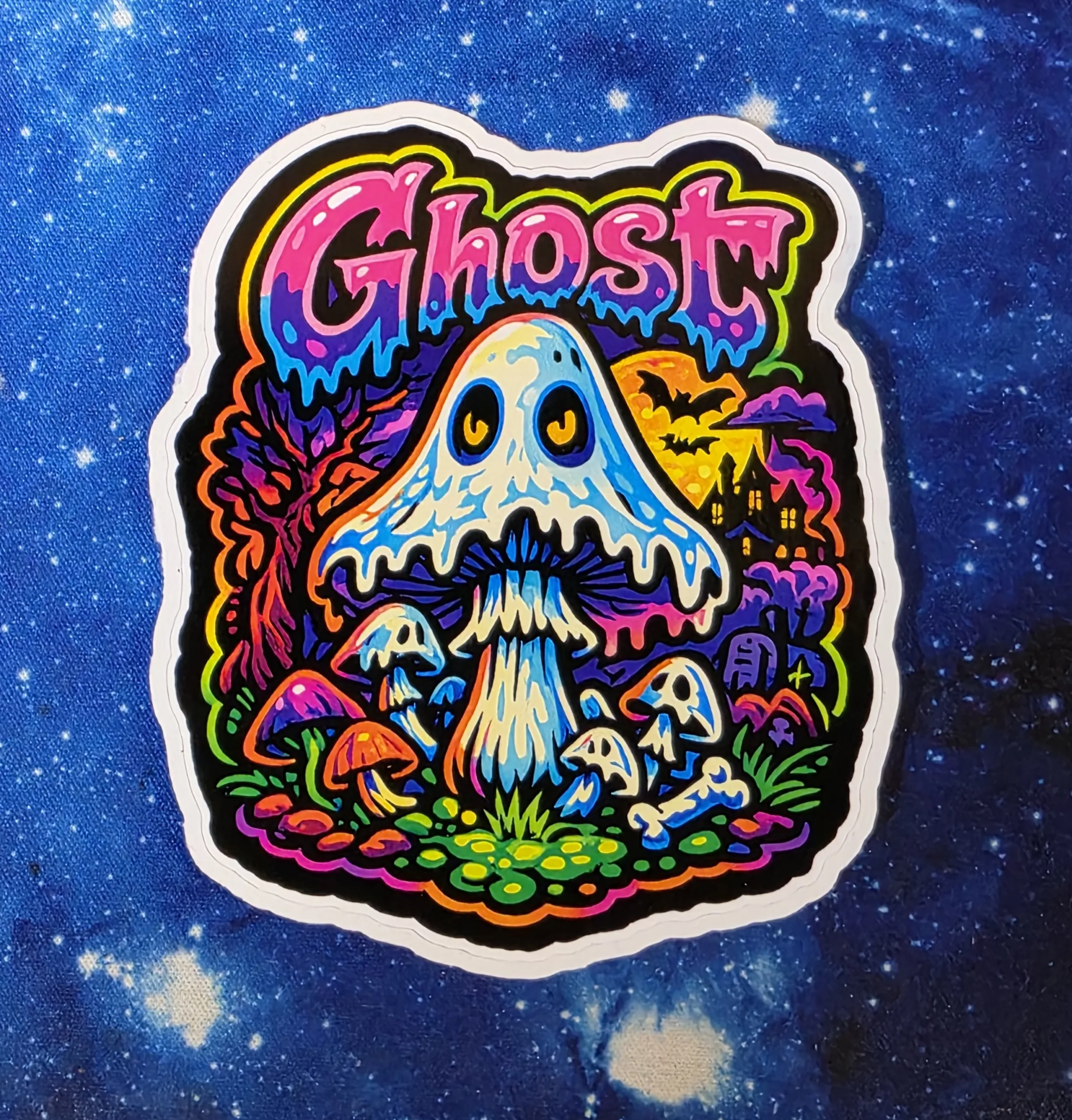 Ghost mushroom vinyl sticker from Cube Culture USA