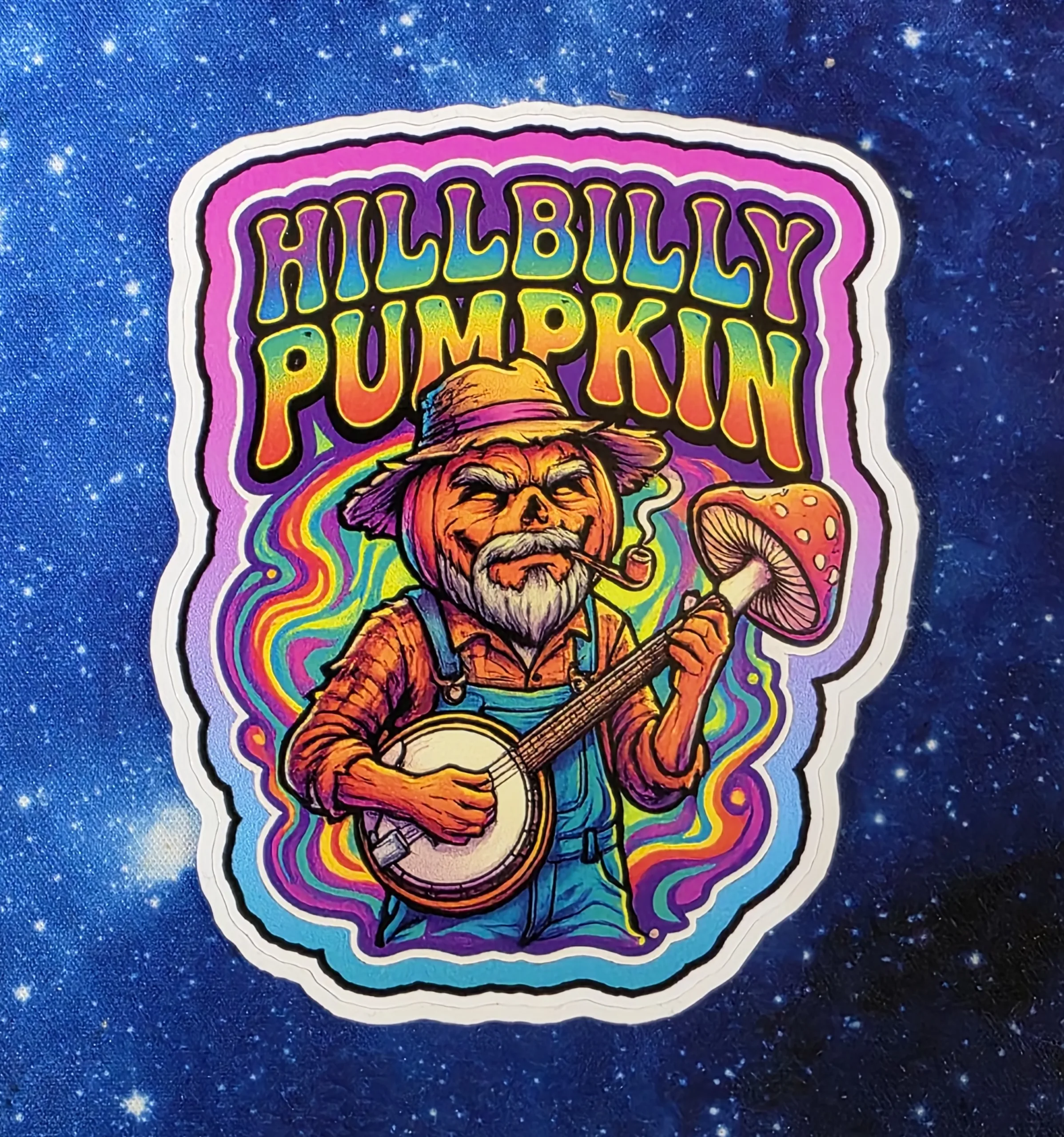 Hillbilly Pumpkin banjo vinyl sticker from Cube Culture USA