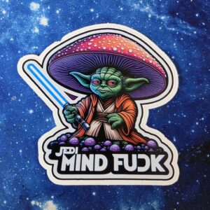 JMF space sage mushroom vinyl sticker from Cube Culture USA