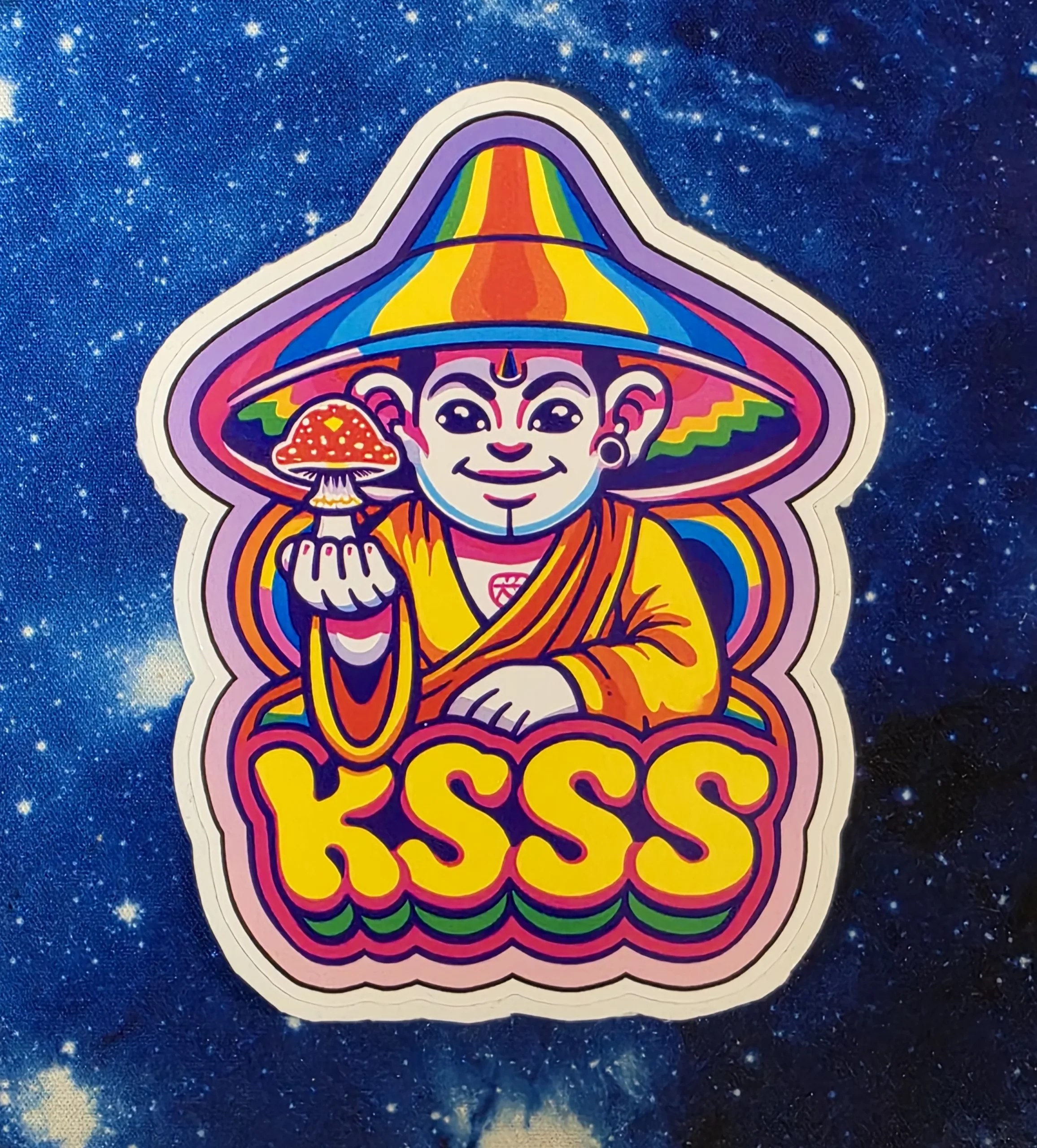 KSSS rainbow mushroom monk vinyl sticker from Cube Culture USA