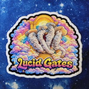 Lucid Gates surreal mushroom vinyl sticker from Cube Culture USA