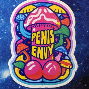 Penis Envy psychedelic mushroom vinyl sticker from Cube Culture USA