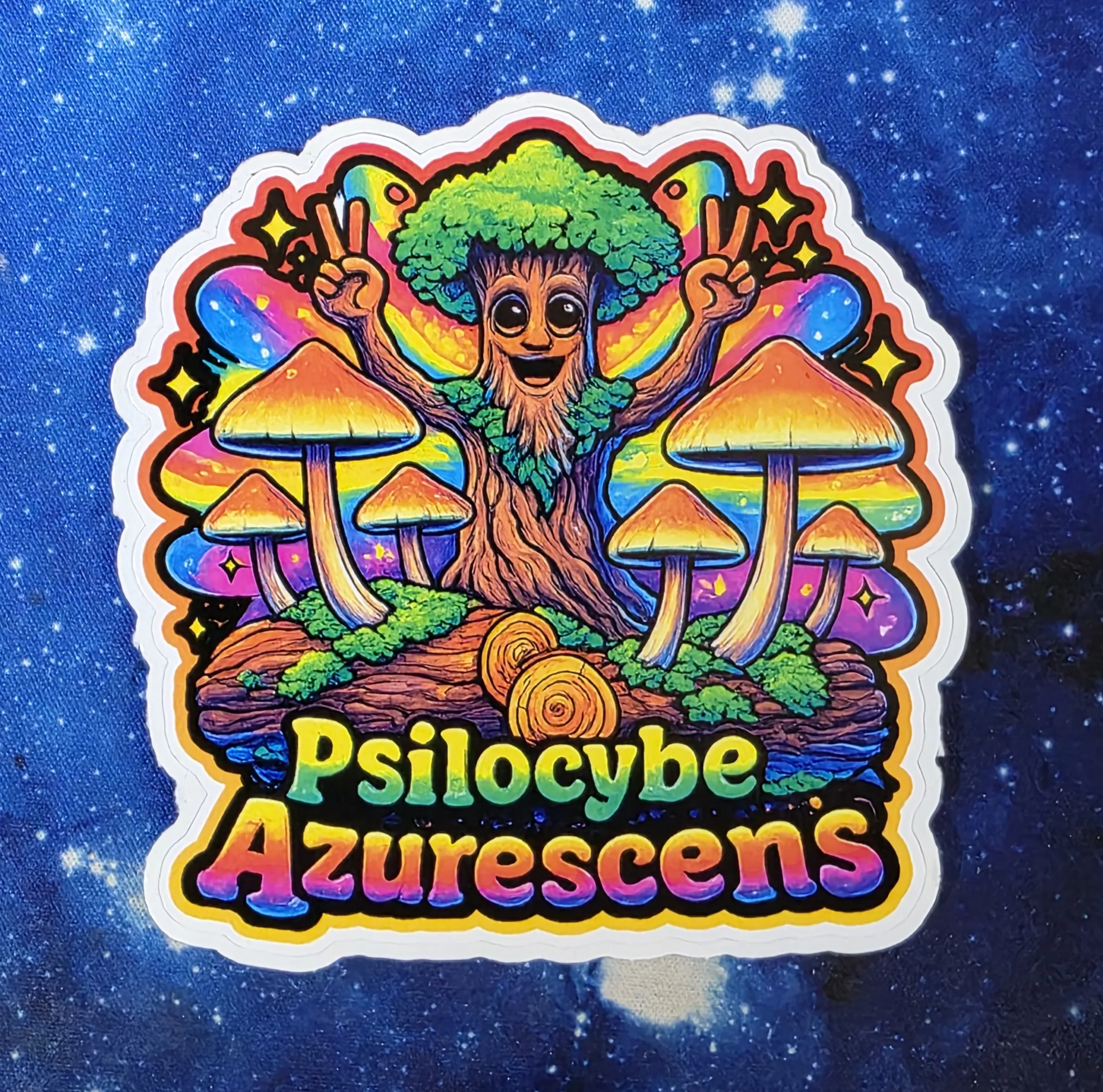Psilocybe Azurescens woodland mushroom vinyl sticker from Cube Culture USA