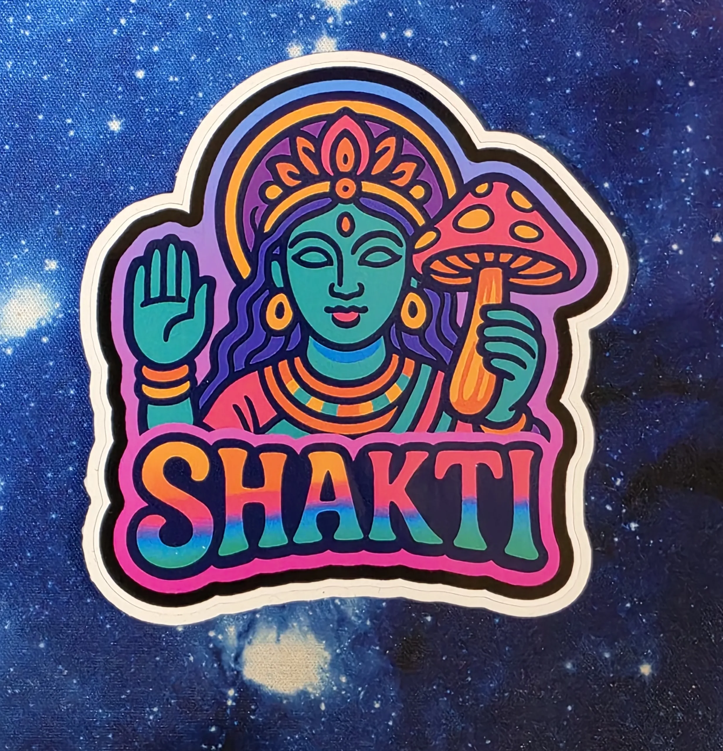 Shakti goddess mushroom vinyl sticker from Cube Culture USA