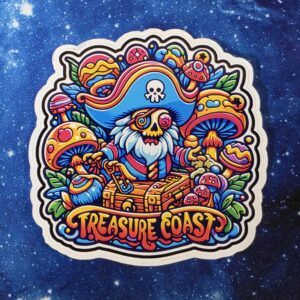 Treasure Coast mushroom pirate vinyl sticker from Cube Culture USA