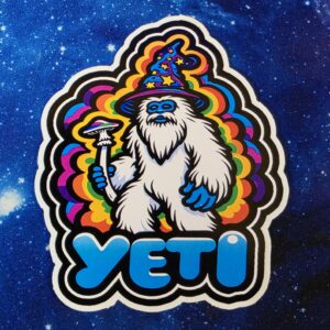 Yeti mushroom wizard vinyl sticker from Cube Culture USA