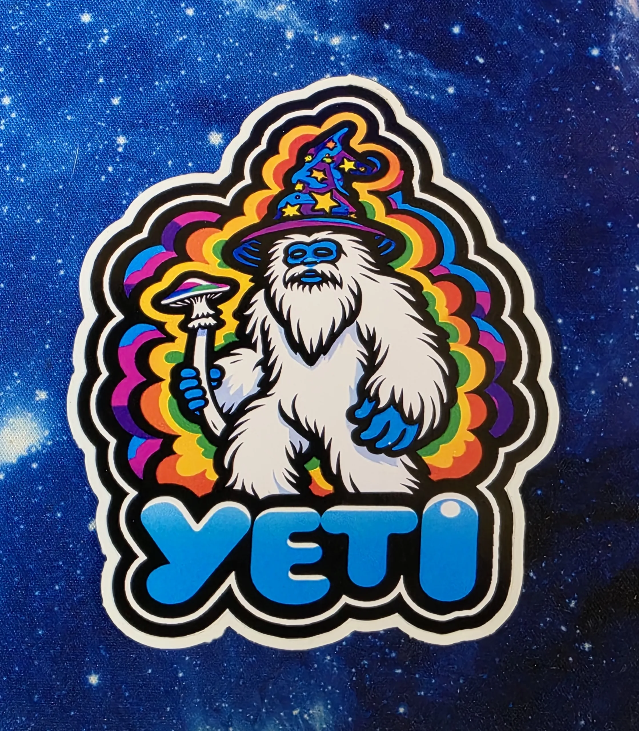 Yeti mushroom wizard vinyl sticker from Cube Culture USA