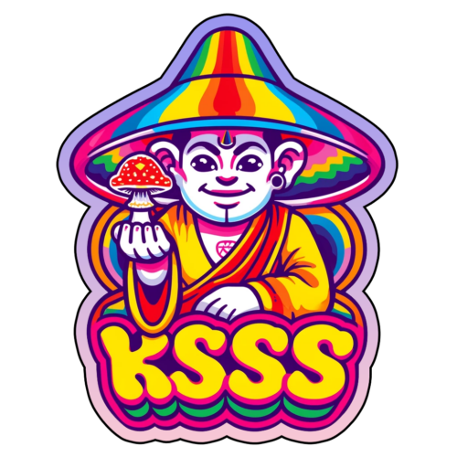 KSSS rainbow mushroom monk sticker artwork