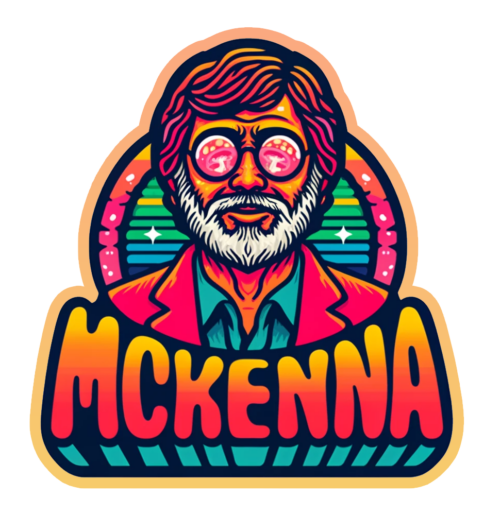 McKenna retro psychedelic portrait sticker artwork