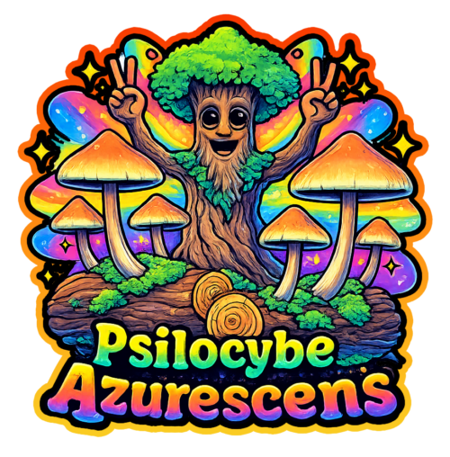 Psilocybe Azurescens tree spirit sticker artwork