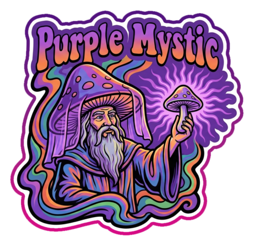 Purple Mystic psychedelic wizard sticker artwork