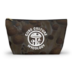 Mycology Mushroom Accessory Pouch — 'Cube Culture' T-Bottom Cosmetic Bag