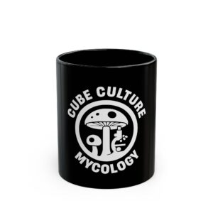 Cube Culture Mycology Black Mug - Cube Culture Design 11oz